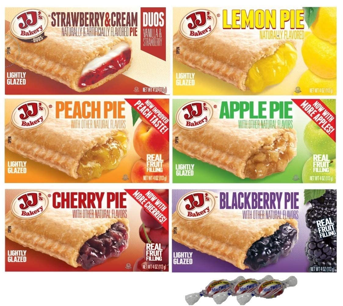 JJs Bakery Assorted Variety Pack Snack Pies, Individual Dessert, Fresh-Baked, Perfect for Snacks, Nut-Free, Kosher Parve, 4 Oz
