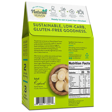 Natural Heaven Hearts Of Palm Rice, White - Low-Carb And Low-Calorie White Rice, Keto, Paleo, Plant-Based Healthy Food, Ready To