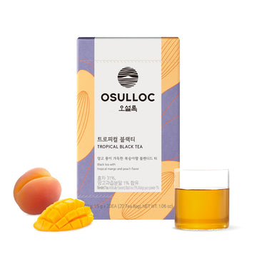 Osulloc Tropical Black Tea (Tropical Mango & Peach Flavor), Fruit Tea Blend, Premium Teabags From Jeju Island, 20 Count, 1.06 Oz
