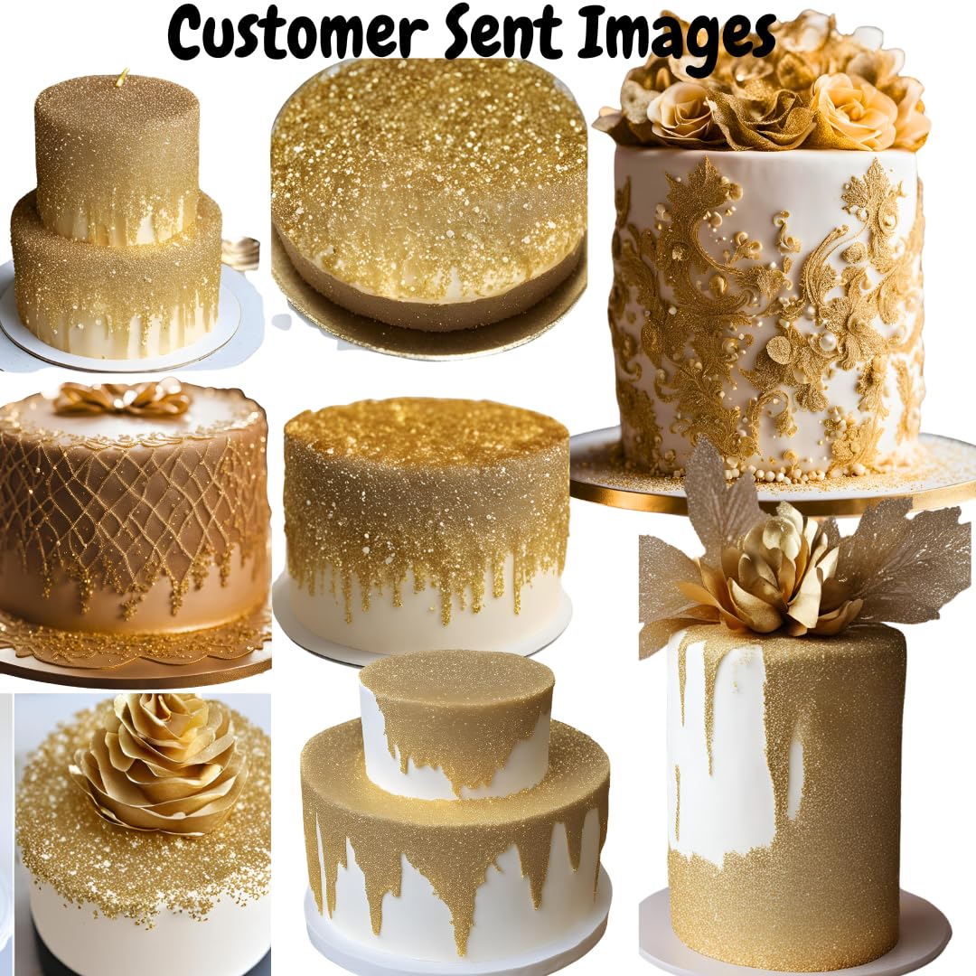 Bulk- 10G - Gold Edible Glitter For Drinks, Gold Sprinkles For Cake Decorating, Cocktails, Gold Luster Dust Edible Glitter For C