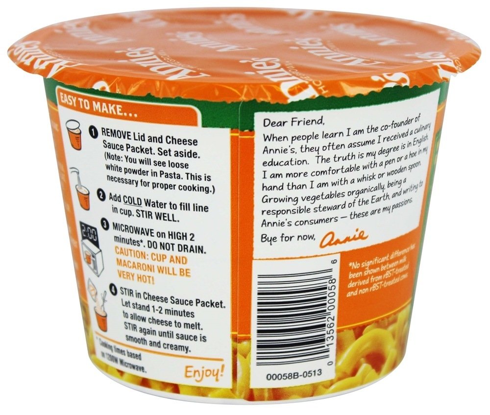 Annie'S Homegrown Macaron & Cheese Real Aged Cheddar 2.01 Oz (Pack Of 24)24