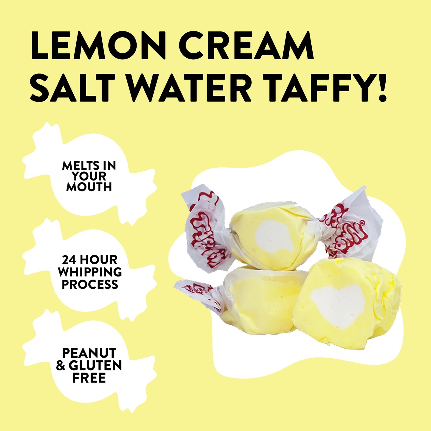 Taffy Town Saltwater Taffy, Lemon Cream, 2.5Lb