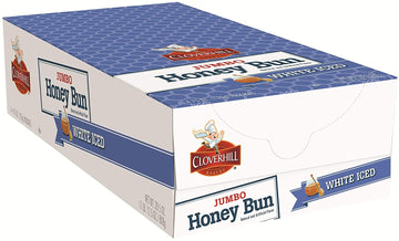 Cloverhill Bakery Jumbo White Iced Honey Buns, 4.75 Ounce - 6 Count Display Box