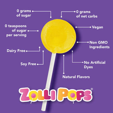 Zollipops Clean Teeth Lollipops, Peach, 6.2 Ounce - Anti-Cavity, Sugar-Free Candy For A Healthy Smile, Delicious Peach Flavor Fo