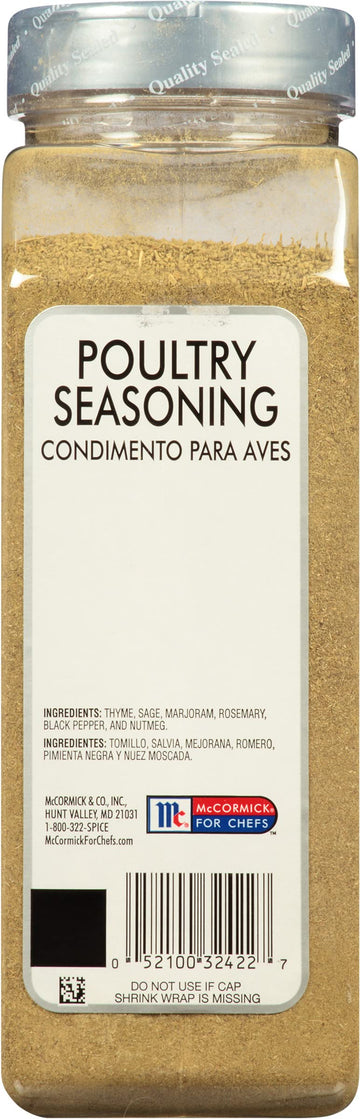 McCormick Culinary Poultry Seasoning Spice, 12 oz - No MSG, Ideal for Chicken, Turkey, Stuffing, Casserole Recipes