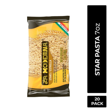 LA MODERNA, Star Estrella Pasta, 7 oz (Pack of 20) | Enriched Durum Wheat Semolina | Kosher, Non-GMO, Iron and Vitamin-Fortified