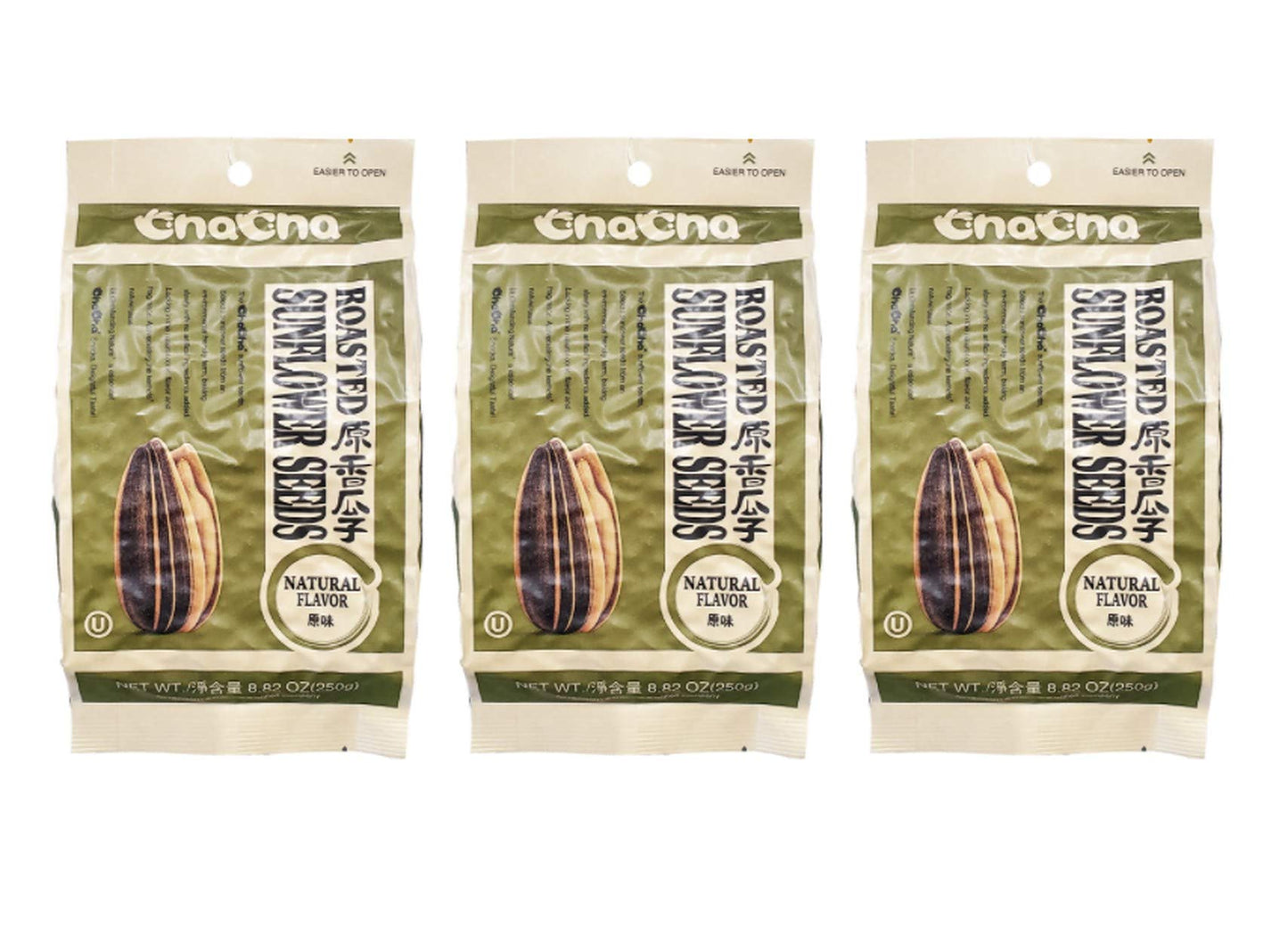 Chacha Natural Roasted Sunflower Seeds (3 Pack, Total Of 750G)