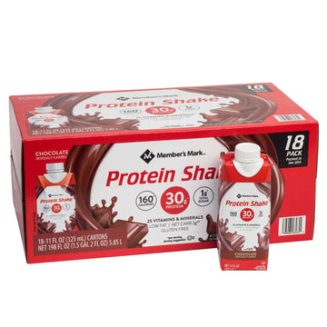 Members Mark High Protein Chocolate Shake (11 Fl. Oz., 18 Pk.) Net 198 Fl Oz,, 198 Oz ()