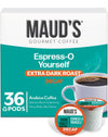 Maud's Decaf Espresso Roast Coffee Pods, 36 ct, Decaffeinated Dark Roast Recyclable Single Serve Pods - 100% Arabica Coffee, Com