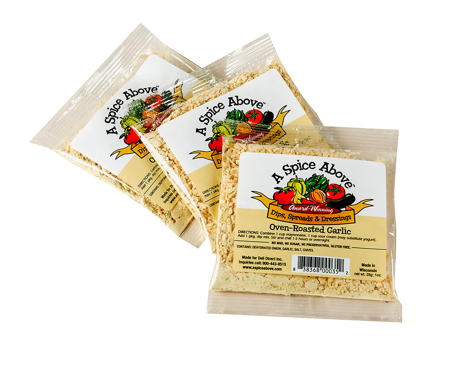 Deli Direct Roasted Garlic Dip Mix – Creamy Cucumber Herb, 3-Pack, 1 Ounce Each