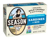 Season Sardines in Water - Skinless & Boneless, Wild Caught, 22g of Protein, Keto Snacks, More Omega 3s Than Tuna, Kosher, High