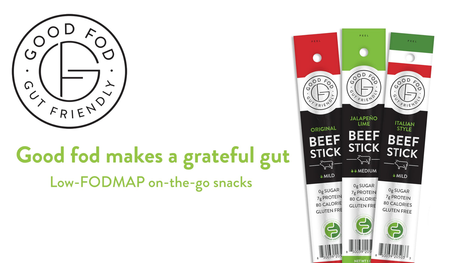 Good Fod Foods Meat Stick Variety Pack – Low FODMAP, Zero Sugar, Keto Friendly, Gluten-Free, 1 Ounce (24 Pack)
