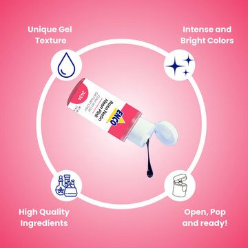 Enco Food Coloring Gel Neon Pink 1.41 Oz (40G) Concentrated, Vegan
