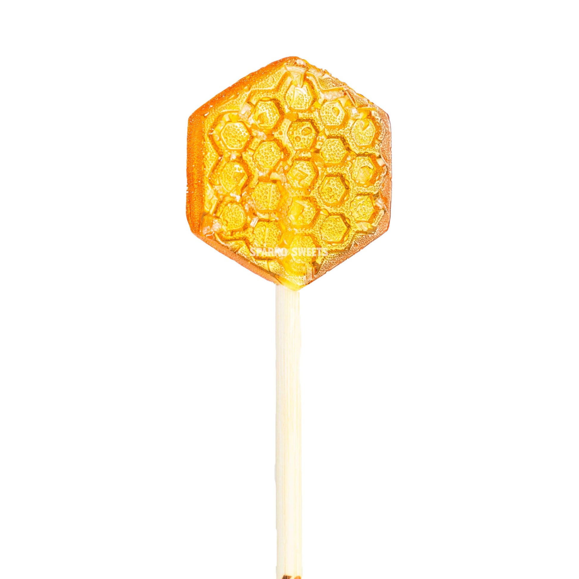 Sparko Sweets Sea Salt Honeycomb Lollipops, Made In Usa, No Artificial Ingredients, No Corn Syrup, 16 Pieces, 1.3-Inch Diameter, 1.5 Lbs, Gold – Ideal For Tea Stirrers, Sore Throat Remedy, And Gifts