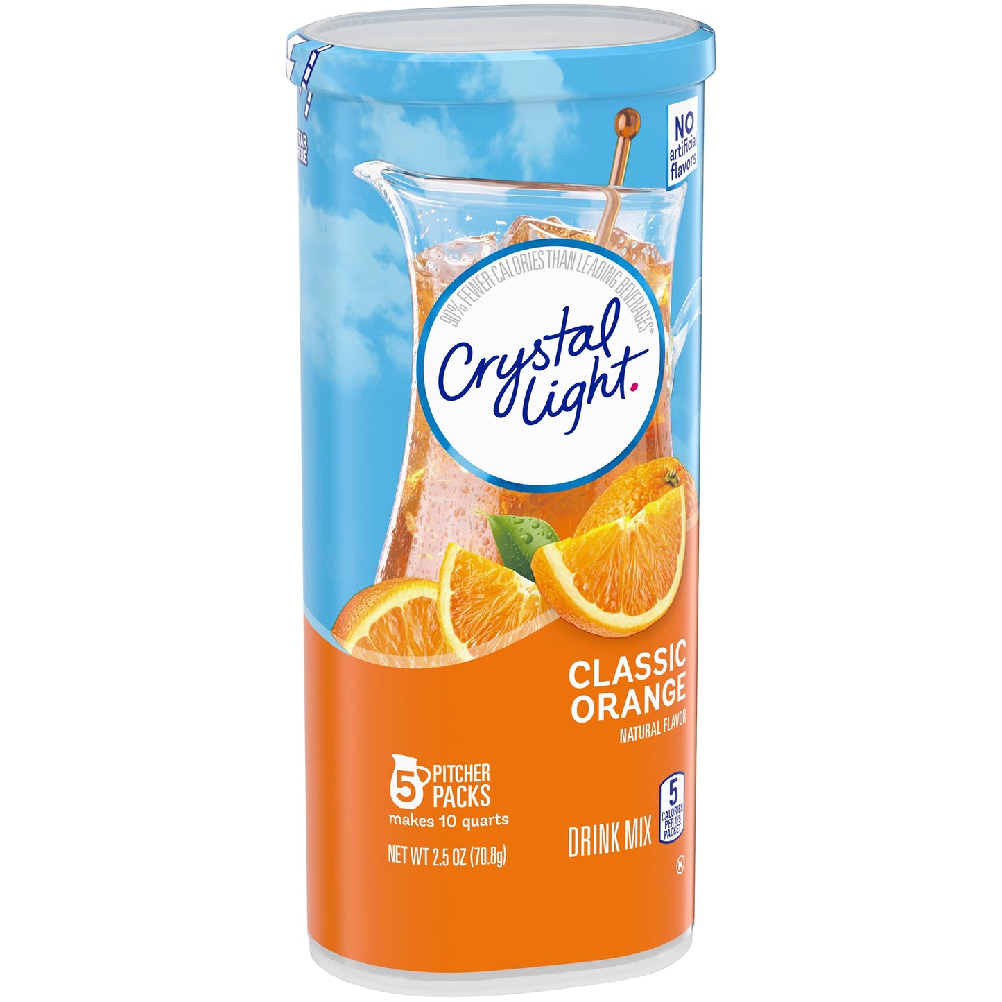 Crystal Light Classic Orange With Vitamin C & Calcium Drink Mix (20 Pitcher Packets, 4 Canisters Of 5)