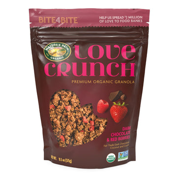 Love Crunch Organic Dark Chocolate & Red Berries Granola, 11.5 oz (Pack of 6), Non-GMO, Fair Trade, by Nature s Path