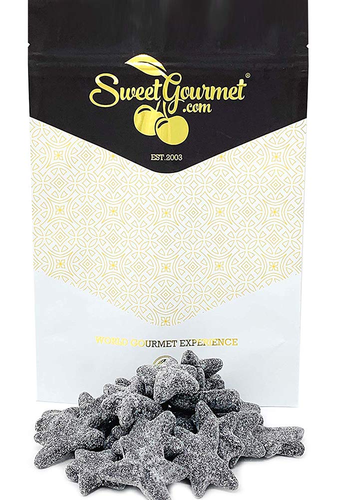 Sweetgourmet Extra Salty Starfish Licorice | Dutch Super Sea Salty Stars | 1 Pound