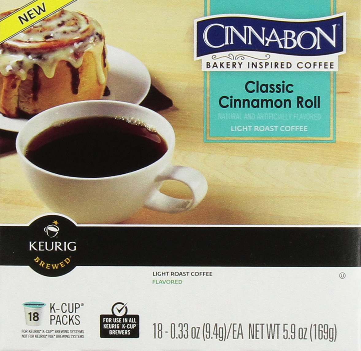 Cinnabon Classic Cinnamon Roll Coffee Keurig K-Cups, 36 Count