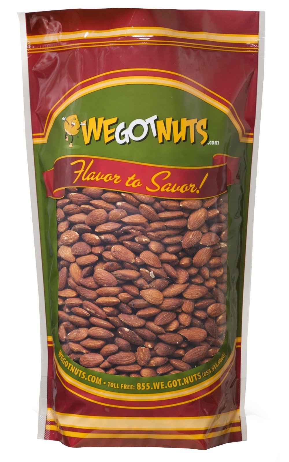 We Got Nuts Roasted Unsalted Almonds - Packed Fresh in Resealable Bag (32oz - 2 Pound Bag
