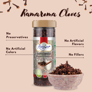 Ramaroma Cloves Whole (Laung) 3.5Oz (100G) Great For Food, Tea, Hand Selected, Spice, ~ All Natural | Non-Gmo | Vegan | Gluten F