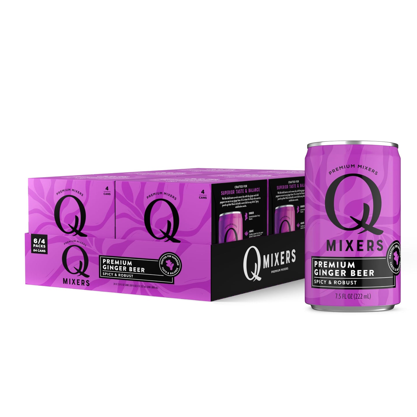 Q MIXERS Premium Ginger Beer, 7.5 Fl Oz, Pack of 24, Made with Real Ingredients