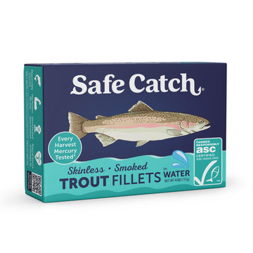Safe Catch Smoked Rainbow Trout Fillets, Skinless & Boneless Canned Fish, Mercury Tested, 4 oz (Pack of 6)