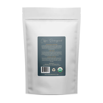 Healthy Bean Coffee - Organic Espresso Ground Coffee - Low Acid Coffee Grounds, Strong, Rich Flavor Clean Coffee, Healthy Coffee