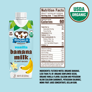 Mooala Vanilla Bananamilk Organic Shelf Stable 237 mL Case 12