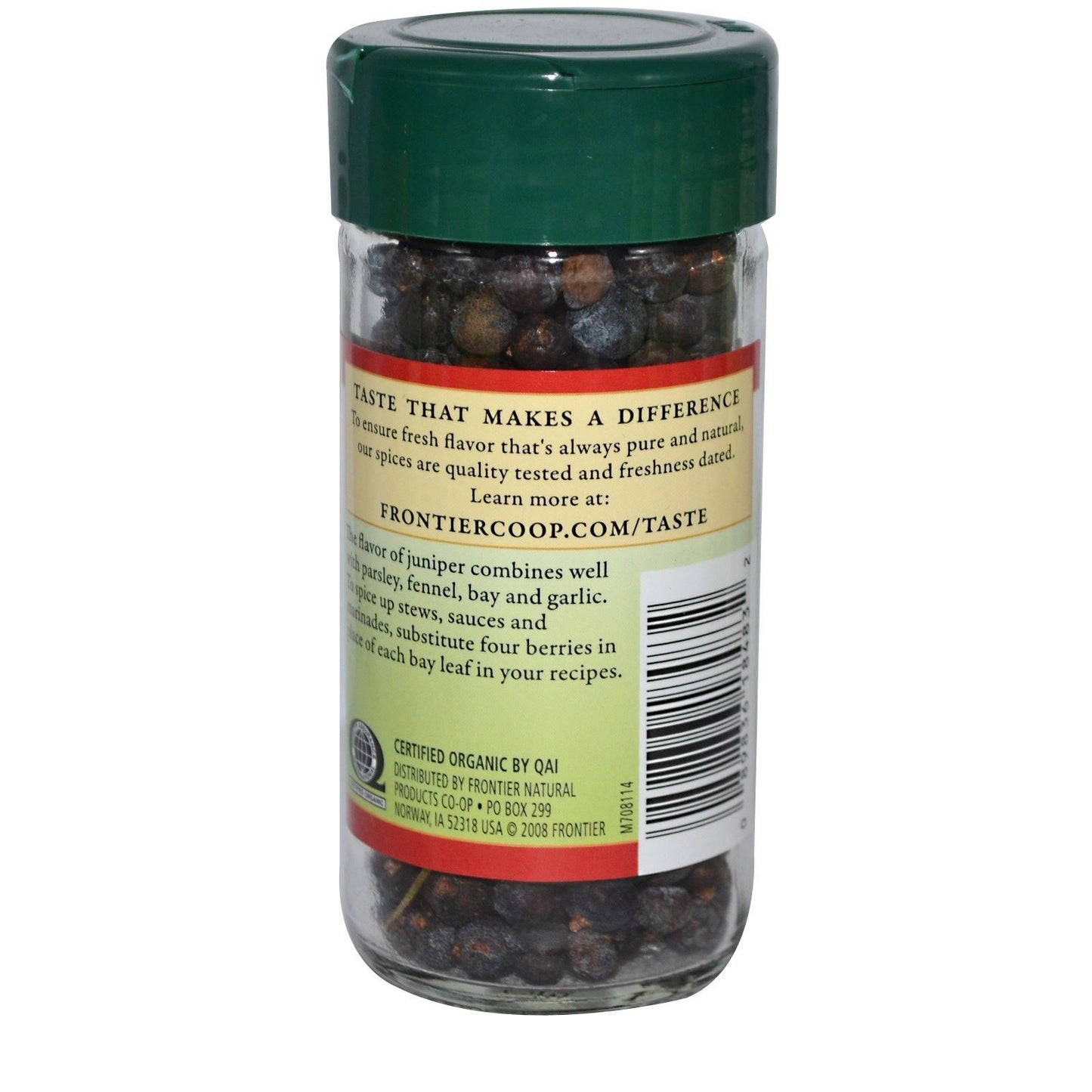 Frontier Co-op Organic Whole Juniper Berries, 1.28 Ounce Bottle, Rich and Piney Flavor for Soups and Marinades