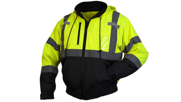 Pyramex Safety Rj3110S Rj31 Series Jackets Hi-Vis Lime Bomber Jacket - Size Small