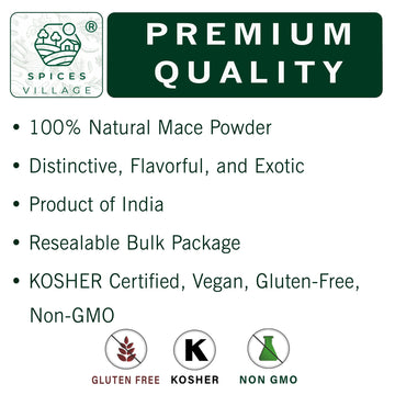 Spices Village Mace Spice, 8 Oz, Aromatic Mace Powder, Kosher, Gluten-Free, Non Gmo