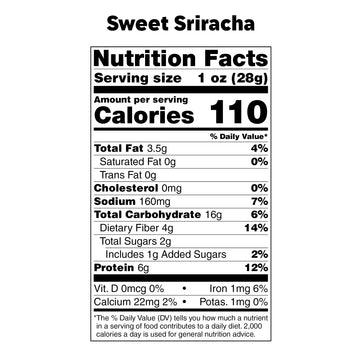 Bada Bean Bada Boom - Plant-Based Protein, Gluten Free, Vegan, Crunchy Roasted Broad (Fava) Bean Snacks, 110 Calories Per Serving, Sweet Sriracha, 4.5 Ounce (Pack Of 6)