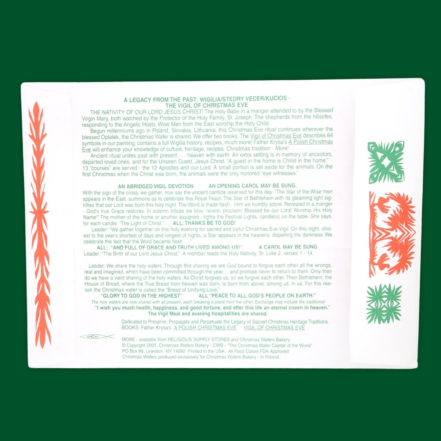 Glory To God 3 White 1 Pink Traditional Polish Christmas Oplatki Wafers, Pack Of 3