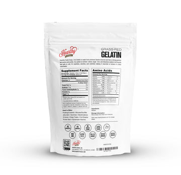 HEARTHY FOODS Beef Gelatin Powder, Unflavored, Keto & Paleo Friendly, 16 oz, Grass-Fed, Halal, Non-GMO, Kosher