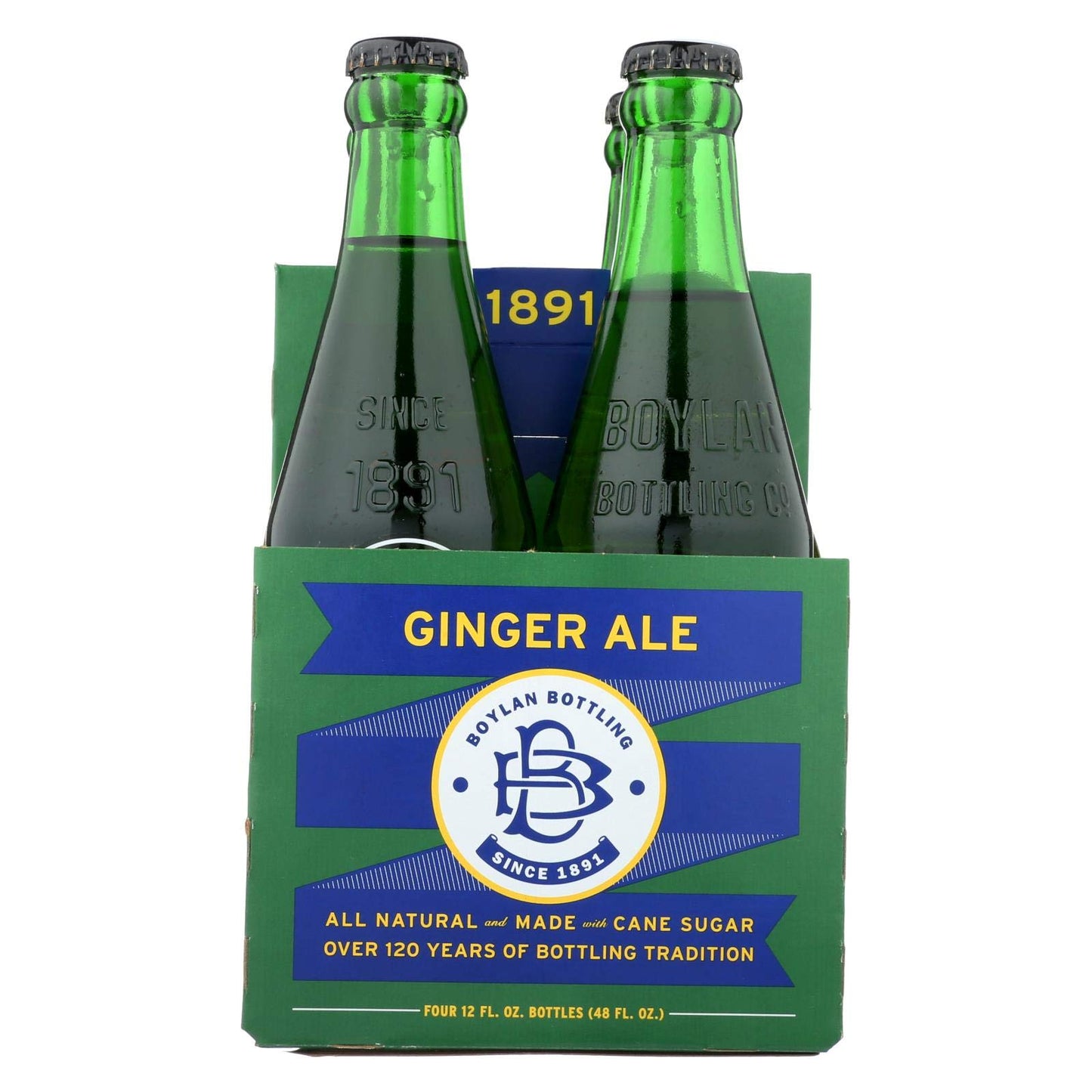 Boylan Soda Ginger Ale 4-Pack, 12 Fl Oz, Green, Model 53869