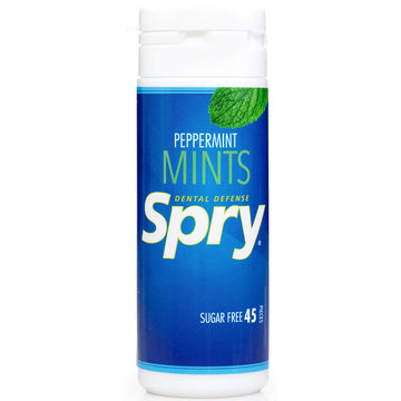 Spry Xylitol Mints Peppermint 45 Count (6-Pack) - Breath Mints That Promote Oral Health Increase Saliva Production And Stop Bad