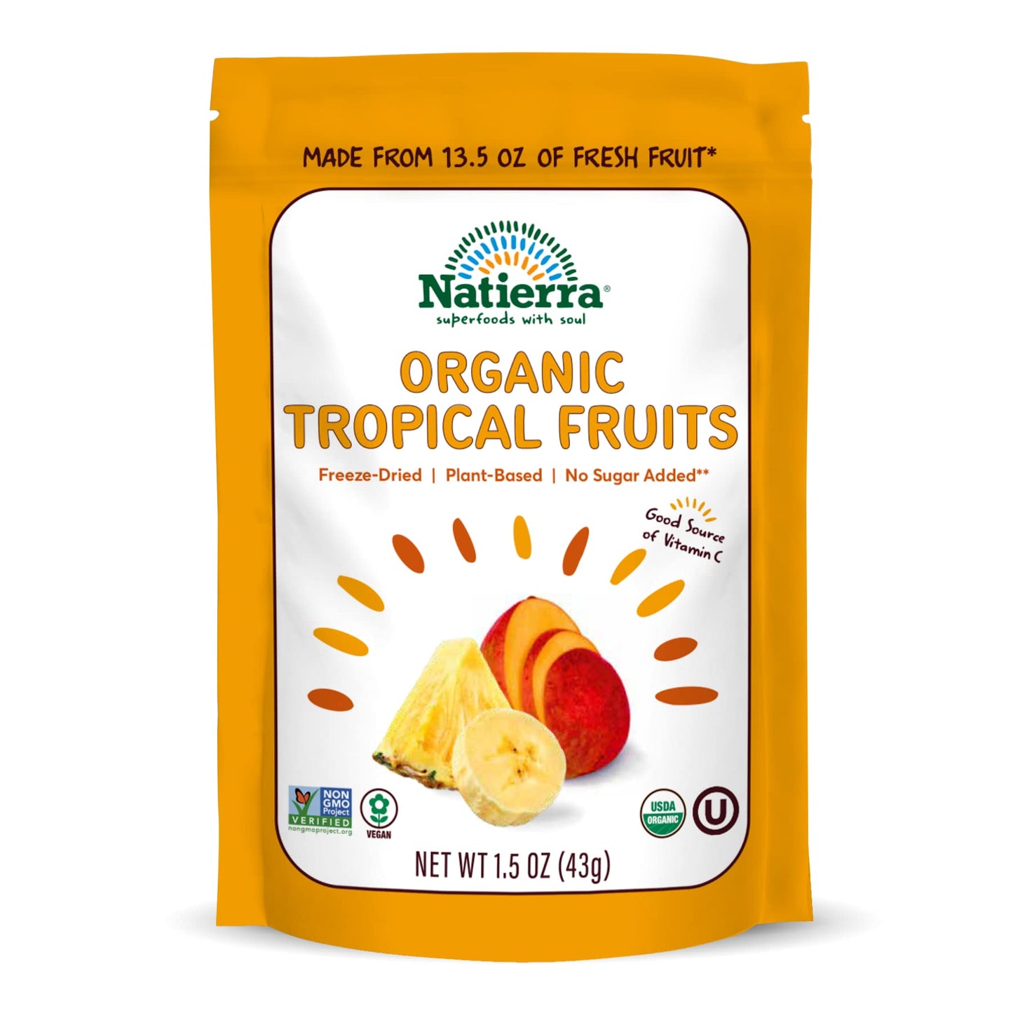 Natierra Nature'S All Foods Organic Freeze-Dried Tropical Fruits | Non-Gmo & Vegan | 1.5 Ounce