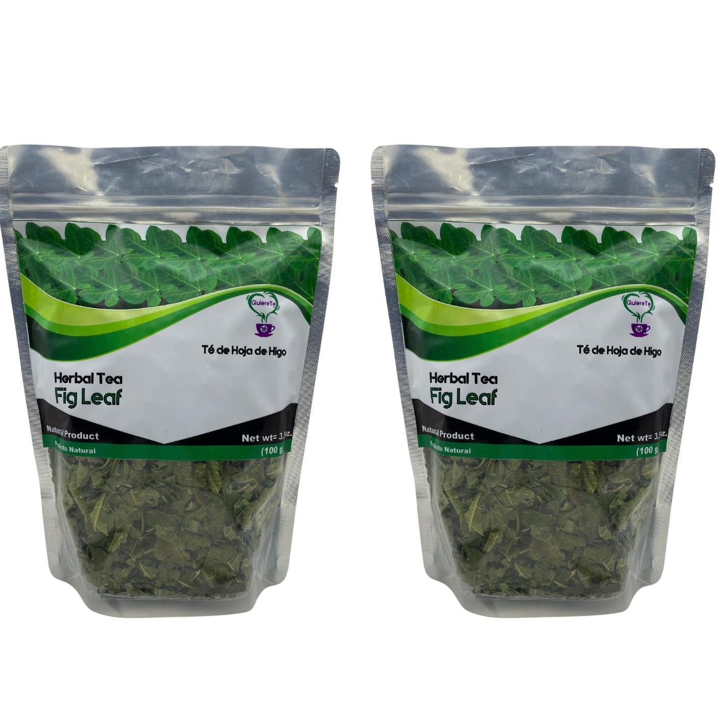 Fig Leaf Tea Hoja De Higo Quiere Te 3.5 Oz (100 Grams) 2 Pack Up To 132 Cups Crushed Fig Leaf Tea Loose Leaves 100% Natural Resealable Bag Product From Mexico Herbal Tea Fig Infusion Combo 2 Bags