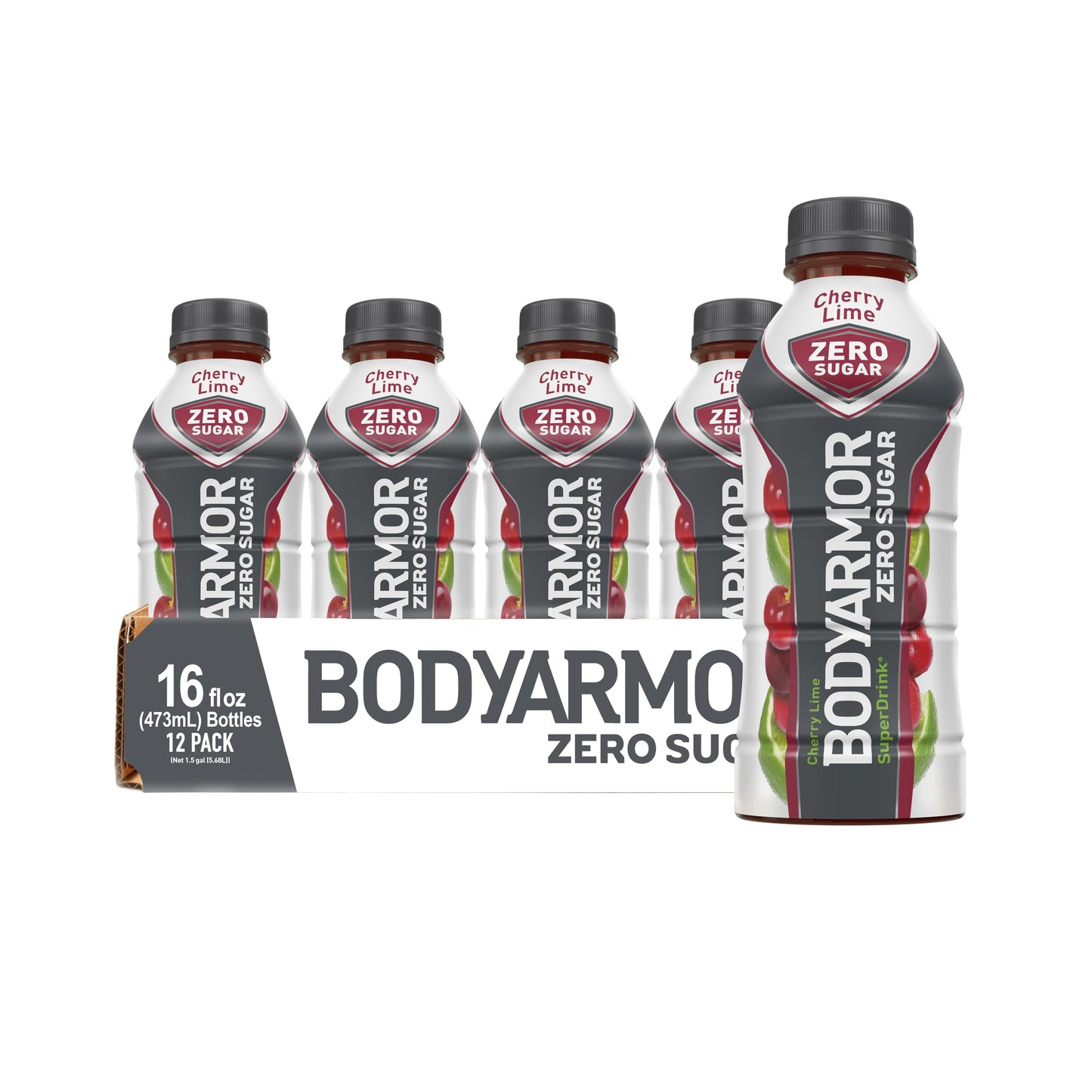 BODYARMOR ZERO Sugar Cherry Lime Sports Drink - Sugar Free, Low-Calorie, 16 fl oz (Pack of 12)