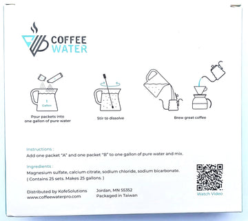 Coffee Water Mineral Packs For Making Water For Coffee (Makes 25 Gallons)