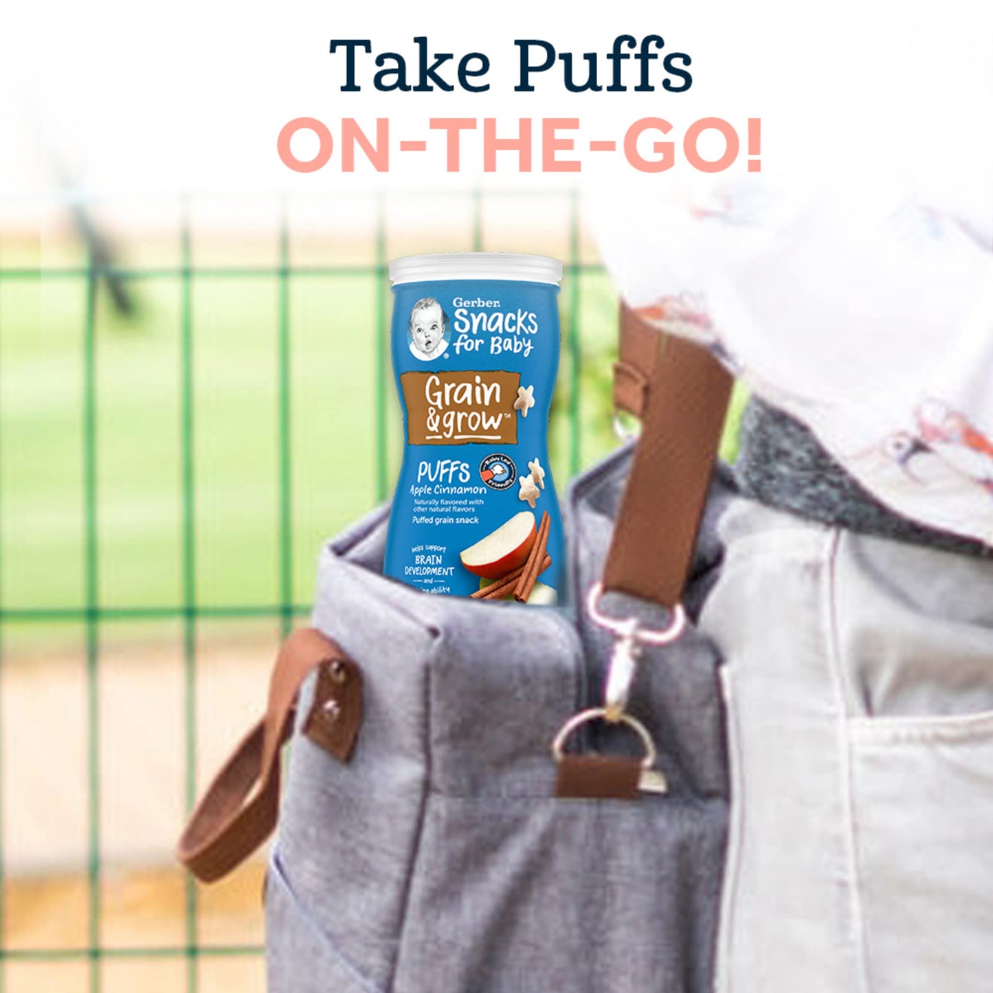 Gerber Graduates Puffs Cereal Snack, Peach, 1.48 Ounce