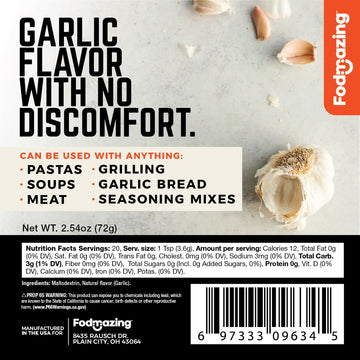 Fodmazing Garlic Replacer - Low FodMap, Non-GMO, Fat-Free, 2.54 oz Pack