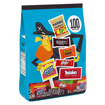 HERSHEYS Miniatures Assorted Flavored Halloween Candy Bulk Bag 31.55 oz (100 Pieces)