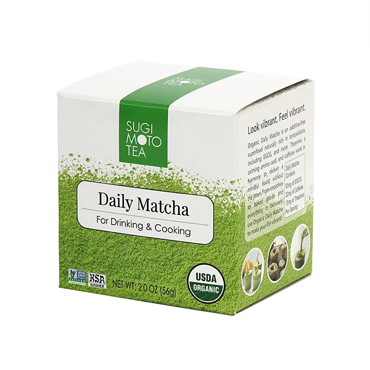Sugimoto Tea Japanese Organic Daily Matcha Powder 2.0 Oz (57 G) Unsweetened Green Tea Powder
