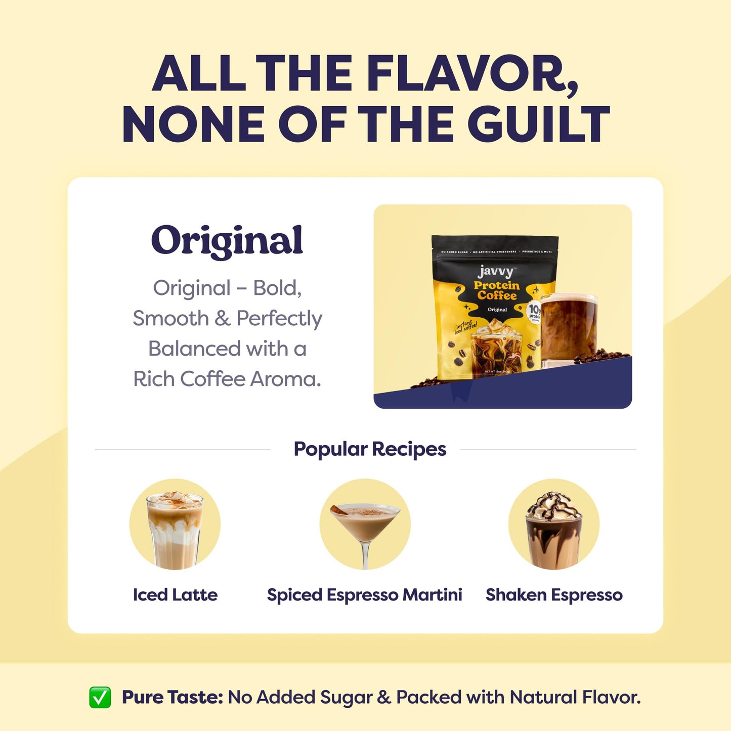 Original Protein Iced Coffee - enhanced Whey Protein & Instant Iced Coffees - 100% Natural Cold Brew Coffee - Zero Artificial Flavors & Sweeteners 80 mg Caffeine Per Serving 0g of Sugar 20 Servings