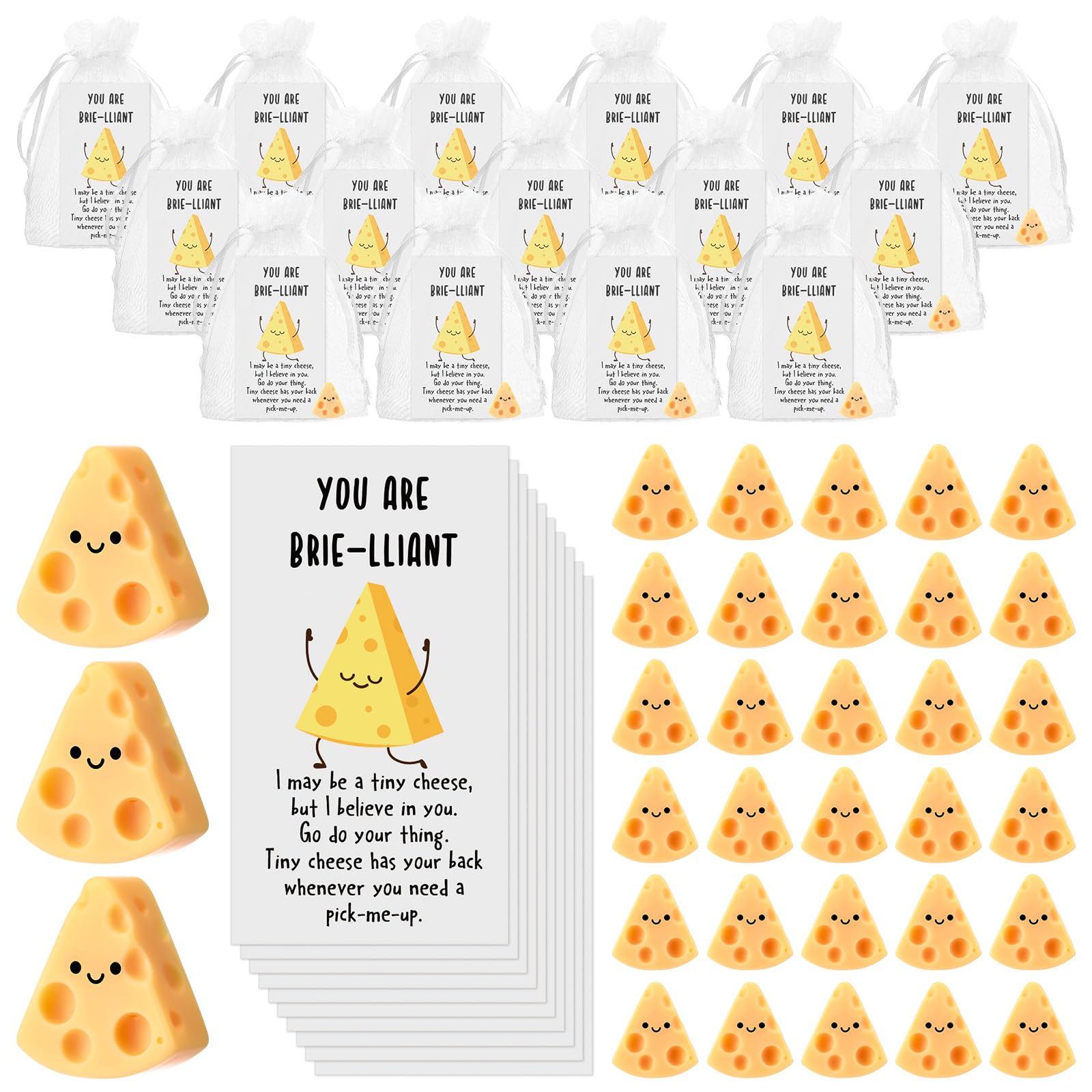 Huwena 30 Employee Appreciation Gifts for Coworkers Resin Emotional Positive Gift with Card Organza Bag for Office Employee Cowo