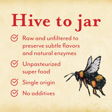 Oregon Growers Raw & Unfiltered Blackberry Honey - Organic Honey, Raw Honey, Organic Raw Honey, Raw Unfiltered Honey, Organic Bl
