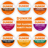 Dunkin K-cups Variety Pack Sampler Includes Original, French Vanilla, Hazelnut, Turtle Love, Candy'd Almond, Caramel Me Crazy, M
