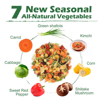 Jayuss Ramen Toppings Dehydrated Kimchi Vegetable Flakes, Dehydrated Vegetable Toppings For Ramen Noodles, All Natural, Gluten F