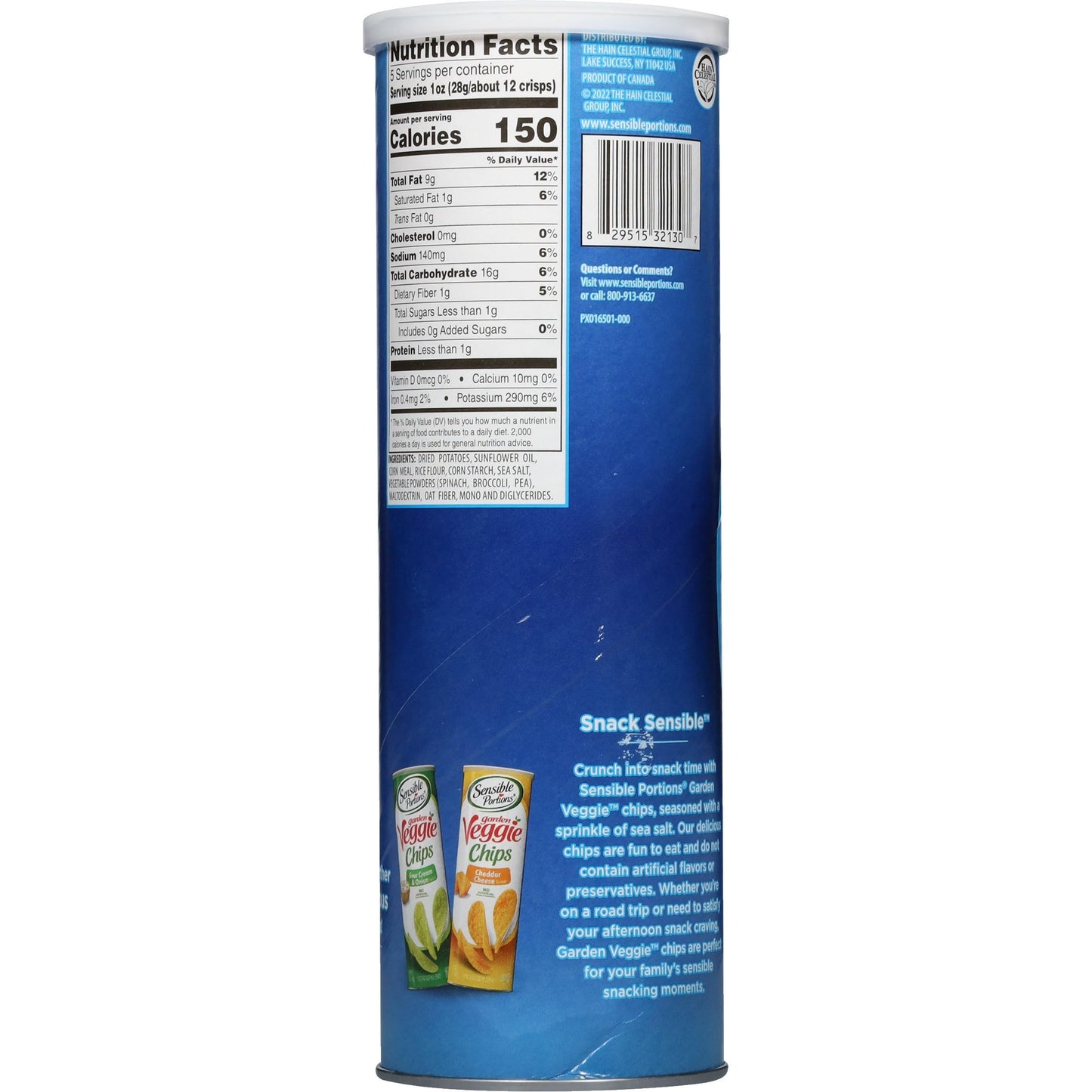 Sensible Portions Stacked Garden Veggie Chips, Sea Salt, 5 oz (Pack of 4)